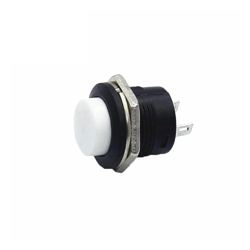 MJNLYDAO Mikroschalter 100PCS R13-507 SPST NO Rot Schwarz Weiß Gelb Grün Blau Runde Kappe Push Button Schalter AC 6A/125V 3A/250V 6 farbe von MJNLYDAO