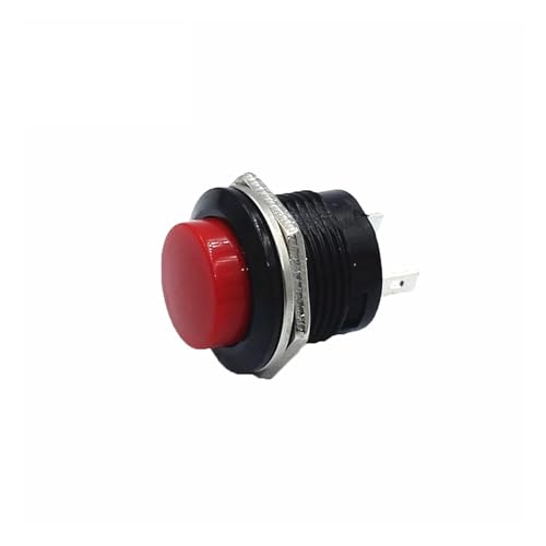 MJNLYDAO Mikroschalter 100PCS R13-507 SPST NO Rot Schwarz Weiß Gelb Grün Blau Runde Kappe Push Button Schalter AC 6A/125V 3A/250V 6 farbe von MJNLYDAO