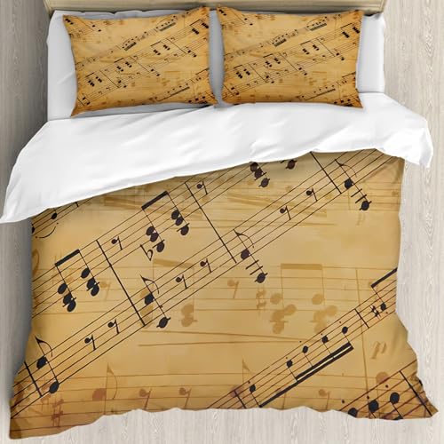 MJNLYDAO Sleeptime 100% Baumwolle Bettwäsche - Bettbezüge mit Reißverschluss - Set mit 2 Kissenbezüge,Grunge-Musikalische Untermalung (Autor der Notizen G.Meyerbeer 1791-1864 Verleger,200x228 cm MJNLYDAO Sleeptime 100% Baumwolle Bettwäsche - Bettbezüge mit Reißverschluss - Set mit 2 Kissenbezüge,Grunge-Musikalische Untermalung (Autor der Notizen G.Meyerbeer 1791-1864 Verleger,200x228 cm von MJNLYDAO