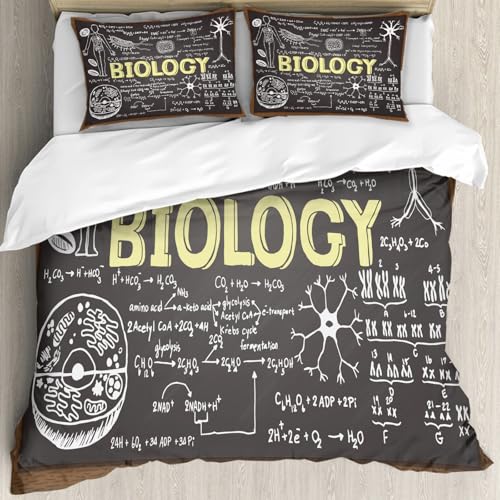 MJNLYDAO Sleeptime 100% Baumwolle Bettwäsche - Bettbezüge mit Reißverschluss - Set mit 2 Kissenbezüge,Handgezeichnete Biologie auf der Tafel.,200x228 cm MJNLYDAO Sleeptime 100% Baumwolle Bettwäsche - Bettbezüge mit Reißverschluss - Set mit 2 Kissenbezüge,Handgezeichnete Biologie auf der Tafel.,200x228 cm von MJNLYDAO