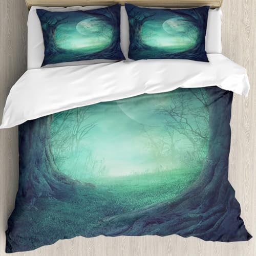 MJNLYDAO Sleeptime 100% Baumwolle Bettwäsche - Bettbezüge mit Reißverschluss - Set mit 2 Kissenbezüge,Mystischer Herbstwald mit abgestorbenen Bäumen und Wurzeln in Einer launischen Vol,200x228 cm MJNLYDAO Sleeptime 100% Baumwolle Bettwäsche - Bettbezüge mit Reißverschluss - Set mit 2 Kissenbezüge,Mystischer Herbstwald mit abgestorbenen Bäumen und Wurzeln in Einer launischen Vol,200x228 cm von MJNLYDAO