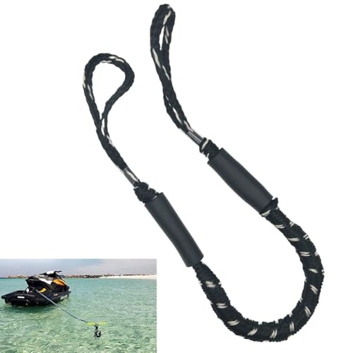 Hochleistungs-bungee-dockingleinen, 4 Fuß Lange Bungee-dockingleinen for Boote, Bungee-dockingleinen for Boote, Bungee-dockingleinen for Boote, Zubehör for Jetski, Pwc, Seadoo(Black and white dot) von MJOYIS