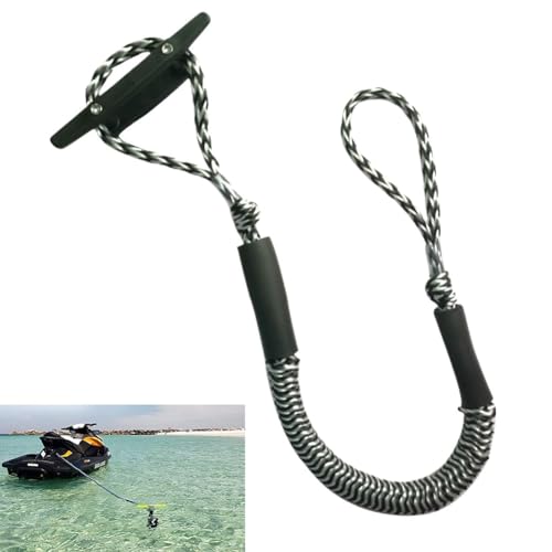 Hochleistungs-bungee-dockingleinen, 4 Fuß Lange Bungee-dockingleinen for Boote, Bungee-dockingleinen for Boote, Bungee-dockingleinen for Boote, Zubehör for Jetski, Pwc, Seadoo(Black and white wave) von MJOYIS