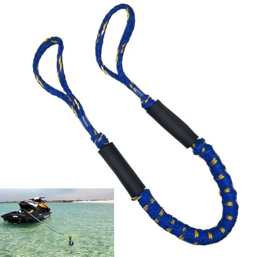 Hochleistungs-bungee-dockingleinen, 4 Fuß Lange Bungee-dockingleinen for Boote, Bungee-dockingleinen for Boote, Bungee-dockingleinen for Boote, Zubehör for Jetski, Pwc, Seadoo(Blue and yellow dot) von MJOYIS