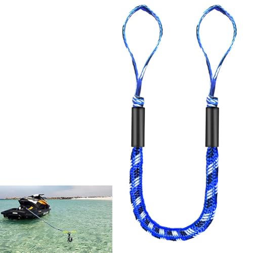 Hochleistungs-bungee-dockingleinen, 4 Fuß Lange Bungee-dockingleinen for Boote, Bungee-dockingleinen for Boote, Bungee-dockingleinen for Boote, Zubehör for Jetski, Pwc, Seadoo(Blue black and white) von MJOYIS