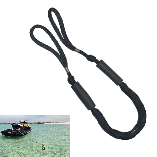 Hochleistungs-bungee-dockingleinen, 4 Fuß Lange Bungee-dockingleinen for Boote, Bungee-dockingleinen for Boote, Bungee-dockingleinen for Boote, Zubehör for Jetski, Pwc, Seadoo(Schwarz) von MJOYIS