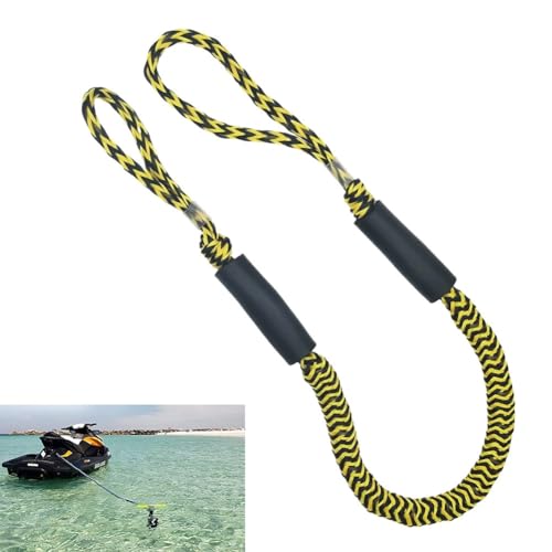 Hochleistungs-bungee-dockingleinen, 4 Fuß Lange Bungee-dockingleinen for Boote, Bungee-dockingleinen for Boote, Bungee-dockingleinen for Boote, Zubehör for Jetski, Pwc, Seadoo(Yellow black wave) von MJOYIS