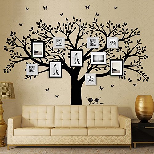 MJW Stammbaum Wandtattoo Schmetterling Und Vogel Wandtattoo Vinyl Wandkunst Bilderrahmen Baum Aufkleber Wohnzimmer Home Decor Wandaufkleber von MJW