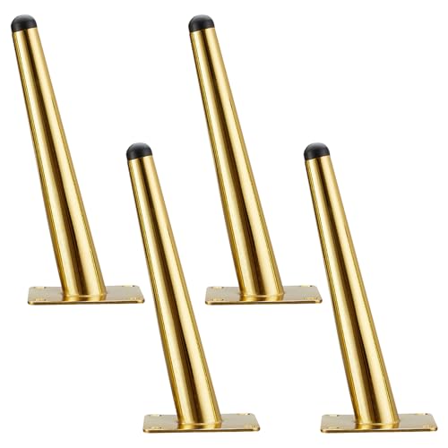 Ersatz Möbelbeine Gold, 4 Stück Möbelfüße Stütz Möbelfüsse Konisch Tischfüße Kaltgewalztem Stahl | Galvanikfläche Sofasfüße Höhe: 10-72cm Schrankfüße Couchtischbeine Sofa Beine Tischbeine 50cm/19.7" von MJYDKBZ