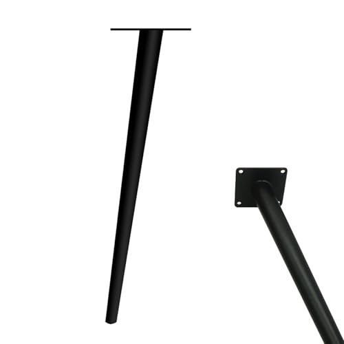 MJYDKBZ Ersatz Möbelbeine Schwarz, 4 Stück Möbelfüße Stütz Möbelfüsse Konisch Tischfüße Eisen | Sprühfarbe Sofasfüße Höhe: 10-72cm Schrankfüße Couchtischbeine Sofa Beine Tischbeine 72cm/28.4" von MJYDKBZ