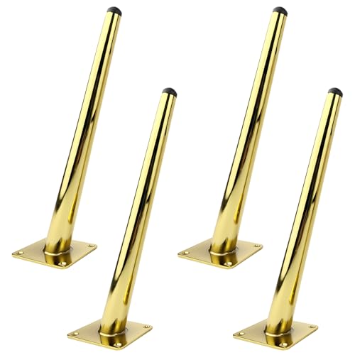 MJYDKBZ Möbelbeine Gold, 4 Stück Möbelfüße Stütz Möbelfüsse Konisch Tischfüße Eisen | Sprühfarbe Sofasfüße Höhe: 10-72cm Schrankfüße Couchtischbeine Sofas Beine Tischbeine 40cm/15.7" von MJYDKBZ