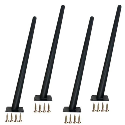 MJYDKBZ Möbelbeine Schwarz 60cm, 4 Stück Möbelfüße Stütz Möbelfüsse Konisch Tischfüße Eisen | Sprühfarbe Sofasfüße Höhe: 10-72cm Schrankfüße Couchtischbeine Sofas Beine Tischbeine 60cm/23.7" von MJYDKBZ