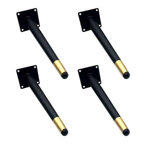 MJYDKBZ Möbelbeine Schwarz Gold Moderne, 4 Stück Möbelfüße Stütz Möbelfüsse Konisch Tischfüße Eisen | Sprühfarbe Sofasfüße Höhe: 10-72cm Schrankfüße Couchtischbeine Sofas Tischbeine 50cm/19.7" von MJYDKBZ