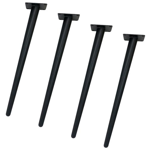 MJYDKBZ Möbelbeine Schwarz Moderne, 4 Stück Möbelfüße Stütz Möbelfüsse Konisch Tischfüße Eisen | Sprühfarbe Sofasfüße Höhe: 10-72cm Schrankfüße Couchtischbeine Sofas Beine Tischbeine 45cm/17.7" von MJYDKBZ