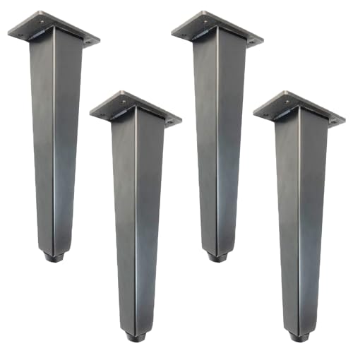 MJYDKBZ Möbelbeine Verstellbar Schwarz, 4 Stück Möbelfüße Verstellbar Möbelfüsse Konisch Tischfüße Edelstahl | Sprühfarbe Sofasfüße Höhe:7-50.5cm Schrankfüße Couchtischbeine Tischbeine 27.5cm/10.8" von MJYDKBZ