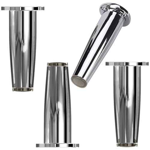 MJYDKBZ Möbelfüße 10cm, 4 Stück Möbelbeine Verstellbar Möbelfüsse Chrom Tischfüße Zinklegierung | Galvanikfläche Sofasfüße Höhe: 8-15cm Schrankfüße Couchtischbeine Sofas Beine Tischbeine 10cm/4" von MJYDKBZ