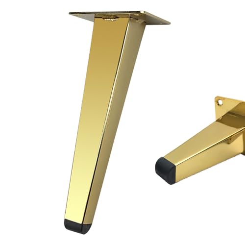 MJYDKBZ Möbelfüße 20cm Metall, 4 Stück Möbelbeine Stütz Möbelfüsse Gold Tischfüße Eisen | Galvanikfläche Sofasfüße Höhe: 13-20cm Schrankfüße Couchtischbeine Sofas Beine Tischbeine 20cm/7.9" von MJYDKBZ