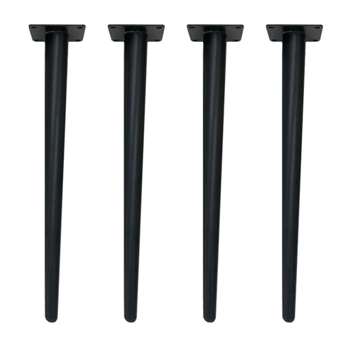 MJYDKBZ Möbelfüsse 60cm Schwarz, 4 Stück Möbelbeine Stütz Möbelfüße Schwarz Tischfüße Kaltgewalztem Stahl | Sprühfarbe Sofasfüße Höhe: 10-72cm Schrankfüße Couchtischbeine Sofas Tischbeine 60cm/23.7" von MJYDKBZ