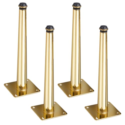 MJYDKBZ Möbelfüsse Gold, 4 Stück Möbelbeine Verstellbar Möbelfüße Gold Tischfüße Kaltgewalzter Stahl | Sprühfarbe Sofasfüße Höhe:10.5-72.5cm Schrankfüße Couchtischbeine Tischbeine 70.5cm/27.8" von MJYDKBZ
