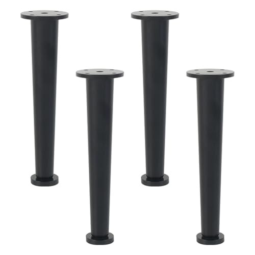 MJYDKBZ Möbelfüße Schwarz Verstellbar, 4 Stück Möbelbeine Verstellbar Möbelfüsse Konisch Tischfüße Aluminiumlegierung | Eloxierte Sofasfüße Höhe:6-30cm Schrankfüße Couchtischbeine Tischbeine 18cm/7" von MJYDKBZ