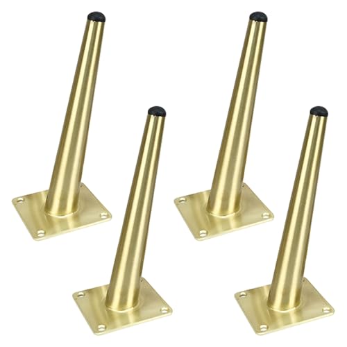 MJYDKBZ Möbelfüße Stütz Konisch, 4 Stück Möbelbeine Stütz Möbelfüsse Gebürstet Gold Tischfüße Eisen | Galvanikfläche Sofasfüße Höhe: 10-60cm Schrankfüße Couchtischbeine Sofas Tischbeine 35cm/13.8" von MJYDKBZ