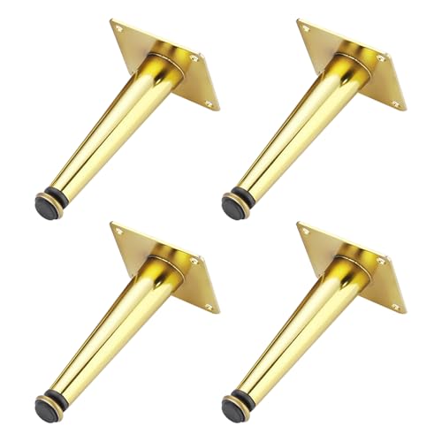 MJYDKBZ Möbelfüsse Verstellbar, 4 Stück Möbelbeine Verstellbar Möbelfüße Gold Tischfüße Kaltgewalzter Stahl | Sprühfarbe Sofasfüße Höhe: 10.5-72.5cm Schrankfüße Couchtischbeine Tischbeine 10.5cm/4.1" von MJYDKBZ