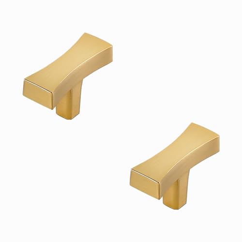 MJYDKBZ Möbelgriff Gold, 2 Stück Möbelgriffe Modern Schubladengriffe Zinklegierung | Gebürstet Oberfläche, Küchengriffe Bohrlochabstand: Einloch Gesamtlänge: 40mm/1.6in Türgriffe Spiegelschrankgriff von MJYDKBZ