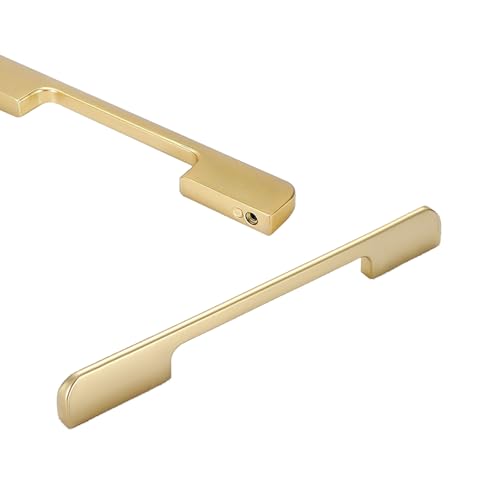 MJYDKBZ Möbelgriffe, 2 Stück Schrankknöpfe Gold Schubladengriffe Aluminiumlegierung | Eloxierte Oberfläche, Küchengriffe Möbelknöpfe Lochabstand der Montage: 224mm/8.8in Türgriffe mit Schrauben von MJYDKBZ