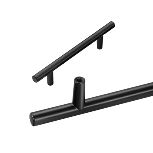 MJYDKBZ Möbelgriffe, 2 Stück Schrankknöpfe Schwarz Schubladengriffe Aluminiumlegierung | Spritzlackiert, Küchengriffe Möbelknöpfe Lochabstand der Montage: 96mm/3.8in Türgriffe mit Schrauben von MJYDKBZ