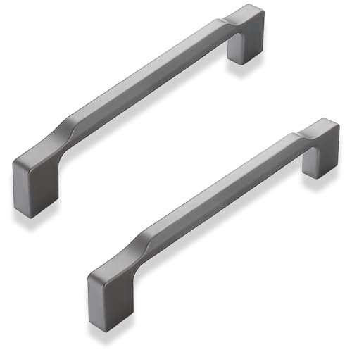MJYDKBZ Möbelgriffe Grau, 2 Stück Schrankgriffe Modern Schubladengriffe Zinklegierung | Galvanik Oberfläche, Küchengriffe Bohrlochabstand: 128mm/5in Gesamtlänge: 150mm/6.7in Küchengriffe Türgriffe von MJYDKBZ