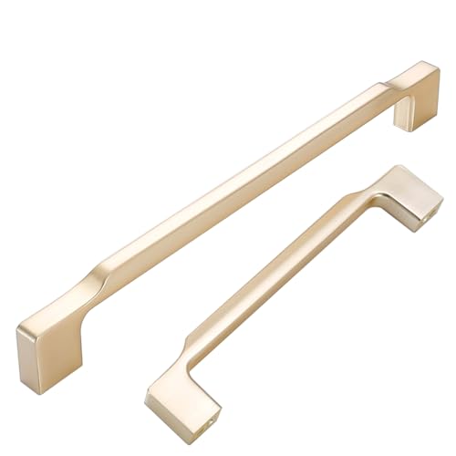 MJYDKBZ Schubladengriffe, 2 Stück Kommodengriffe Gold Möbelgriffe Zinklegierung | Galvanik Oberfläche, Schrankgriffe Bohrlochabstand: 160mm/6.3in Gesamtlänge: 185mm/6.7in Kleiderschrank Hardware von MJYDKBZ