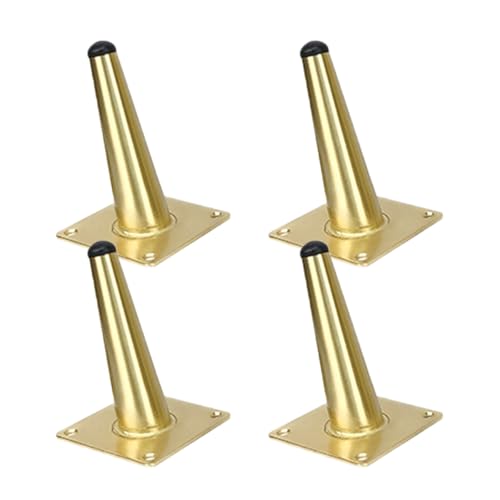 MJYDKBZ Sofafüße 15cm Konisch, 4 Stück Sofabeine Stütz Sofafusse Gebürstet Gold Möbelfüße Eisen | Galvanikfläche Tischfüße Höhe: 10-60cm Schrankfüße Couchtischbeine Tischbeine Möbelfüsse 15cm/6" von MJYDKBZ