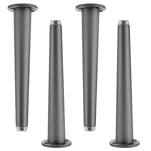 MJYDKBZ Sofafüße Grau 20cm, 4 Stück Möbelfüße Verstellbar Sofafüsse Konisch Möbelfüße Aluminiumlegierung | Eloxierte Tischfüße Höhe: 10-25cm Schrankfüße Couchtischbeine Tischbeine Sofabeine 20cm/7.9" von MJYDKBZ