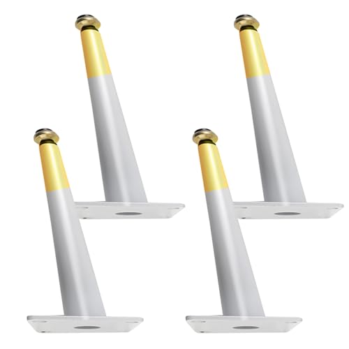MJYDKBZ Sofafüße Metall Weiß, 4 Stück Sofabeine Verstellbar Sofafusse Weiß Gold Möbelfüße Eisen | Sprühfarbe Tischfüße Höhe: 10.5-72.5cm Schrankfüße Couchtischbeine Tischbeine Möbelfüsse 30.5cm/12" von MJYDKBZ