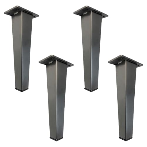 MJYDKBZ Sofafüße Schwarz Metall, 4 Stück Sofabeine Stütz Sofafusse Schwarz Möbelfüße Edelstahl | Sprühfarbe Tischfüße Höhe: 6-30cm Schrankfüße Couchtischbeine Tischbeine Möbelfüsse 15cm/6" von MJYDKBZ