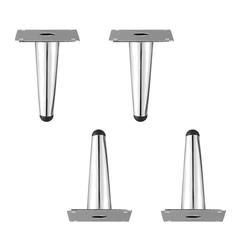 MJYDKBZ Sofafusse 10cm Chrom, 4 Stück Sofabeine Stütz Sofafüße Konisch Möbelfüße Eisen | Galvanikfläche Tischfüße Höhe: 10-30cm Schrankfüße Couchtischbeine Tischbeine Möbelfüsse 10cm/4" von MJYDKBZ