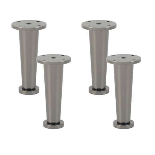 MJYDKBZ Sofafusse 10cm Metall, 4 Stück Sofabeine Verstellbar Sofafüße Grau Möbelfüße Aluminiumlegierung | Eloxierte Tischfüße Höhe: 6-30cm Schrankfüße Couchtischbeine Tischbeine Möbelfüsse 10cm/4" von MJYDKBZ