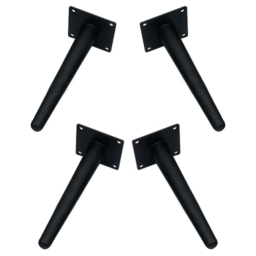 MJYDKBZ Sofafusse 10cm Schwarz, 4 Stück Sofabeine Stütz Sofafüße Konisch Möbelfüße Eisen | Sprühfarbe Tischfüße Höhe: 10-72cm Schrankfüße Couchtischbeine Tischbeine Möbelfüsse 10cm/4" von MJYDKBZ