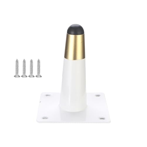 MJYDKBZ Sofafusse 10cm Weiß Gold, 4 Stück Sofabeine Stütz Sofafüße Konisch Möbelfüße Kaltgewalztem Stahl | Sprühfarbe Tischfüße Höhe: 10-15cm Schrankfüße Couchtischbeine Tischbeine Möbelfüsse 10cm/4" von MJYDKBZ