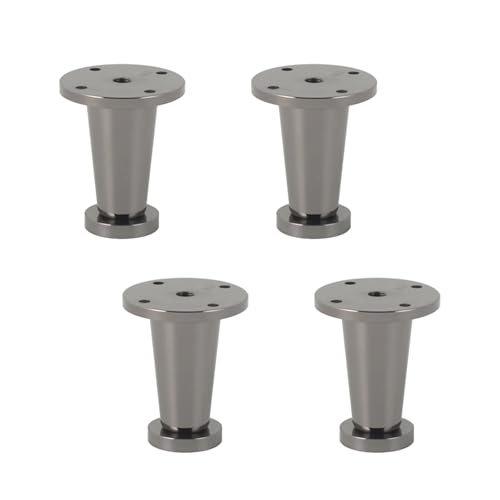 MJYDKBZ Sofafusse 8cm Grau, 4 Stück Sofabeine Verstellbar Sofafüße Konisch Möbelfüße Aluminiumlegierung | Eloxierte Tischfüße Höhe: 6-30cm Schrankfüße Couchtischbeine Tischbeine Möbelfüsse 8cm/3.1" von MJYDKBZ