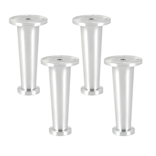 MJYDKBZ Sofafusse 8cm Silber, 4 Stück Sofabeine Verstellbar Sofafüße Konisch Möbelfüße Aluminiumlegierung | Eloxierte Tischfüße Höhe: 6-30cm Schrankfüße Couchtischbeine Tischbeine Möbelfüsse 8cm/3.1" von MJYDKBZ