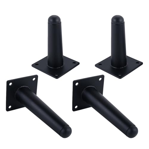 MJYDKBZ Tischfüße 12cm Metall, 4 Stück Tischbeine Stütz Tischfusse Schwarz Möbelfüße Edelstahl | Sprühfarbe Sofasfüße Höhe: 10-20cm Schrankfüße Couchtischbeine Möbelbeine Möbelfüsse 12cm/4.7" von MJYDKBZ