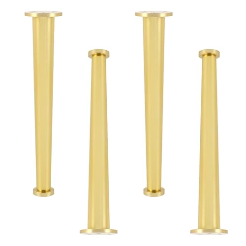 MJYDKBZ Tischfüße 20cm Gold, 4 Stück Tischbeine Verstellbar Tischfusse Gold Möbelfüße Aluminiumlegierung | Eloxierte Sofasfüße Höhe: 8-30cm Schrankfüße Couchtischbeine Möbelbeine Möbelfüsse 20cm/7.9" von MJYDKBZ