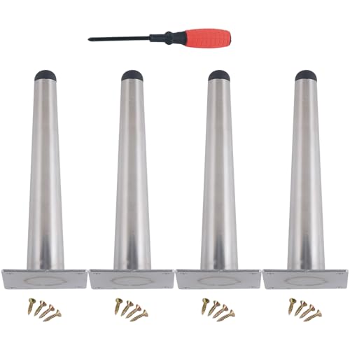 MJYDKBZ Tischfüße 20cm Konisch, 4 Stück Tischbeine Stütz Tischfusse Silber Möbelfüße Edelstahl | Galvanikfläche Sofasfüße Höhe: 10-20cm Schrankfüße Couchtischbeine Möbelbeine Möbelfüsse 20cm/7.9" von MJYDKBZ