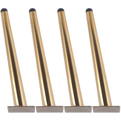 MJYDKBZ Tischfüße 30cm Konisch, 4 Stück Tischbeine Stütz Tischfusse Gold Möbelfüße Edelstahl | Galvanikfläche Sofasfüße Höhe: 15-30cm Schrankfüße Couchtischbeine Möbelbeine Möbelfüsse 30cm/11.8" von MJYDKBZ