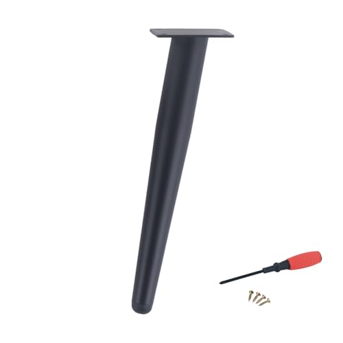 MJYDKBZ Tischfüße 30cm Konisch, 4 Stück Tischbeine Stütz Tischfusse Schwarz Möbelfüße Edelstahl | Sprühfarbe Sofasfüße Höhe: 15-30cm Schrankfüße Couchtischbeine Möbelbeine Möbelfüsse 30cm/11.8" von MJYDKBZ