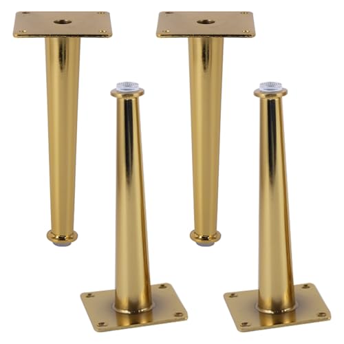 MJYDKBZ Tischfüße 30cm Metall, 4 Stück Tischbeine Stütz Tischfusse Gold Möbelfüße Eisen | Galvanikfläche Sofasfüße Höhe: 10-30cm Schrankfüße Couchtischbeine Möbelbeine Möbelfüsse 30cm/11.8" von MJYDKBZ
