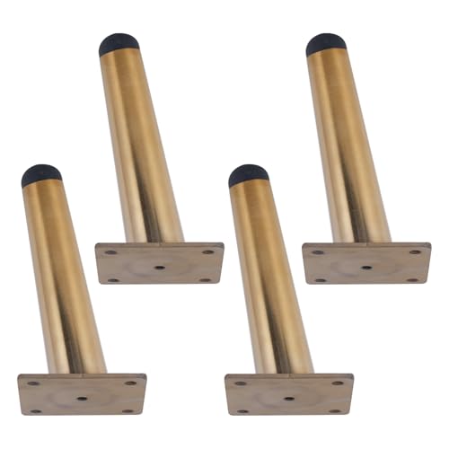 MJYDKBZ Tischfüße Konisch 10cm, 4 Stück Tischbeine Stütz Tischfusse Gold Möbelfüße Edelstahl | Galvanikfläche Sofasfüße Höhe: 10-20cm Schrankfüße Couchtischbeine Möbelbeine Möbelfüsse 10cm/4" von MJYDKBZ