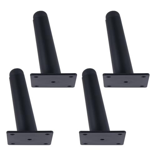 MJYDKBZ Tischfüße Konisch 10cm, 4 Stück Tischbeine Stütz Tischfusse Schwarz Möbelfüße Edelstahl | Sprühfarbe Sofasfüße Höhe: 10-20cm Schrankfüße Couchtischbeine Möbelbeine Möbelfüsse 10cm/4" von MJYDKBZ