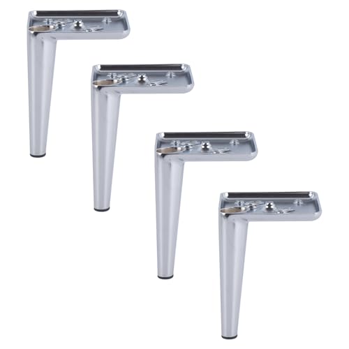 MJYDKBZ Tischfüße Silber Metall, 4 Stück Tischbeine Stütz Tischfusse Silber Möbelfüße Eisen | Galvanikfläche Sofasfüße Höhe: 13-17cm Schrankfüße Couchtischbeine Möbelbeine Möbelfüsse 13cm/5.1" von MJYDKBZ